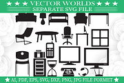 Office Equipment Svg, Office Svg, an Object Graphic by VectorWorlds (Thumbnail 1 of 3)