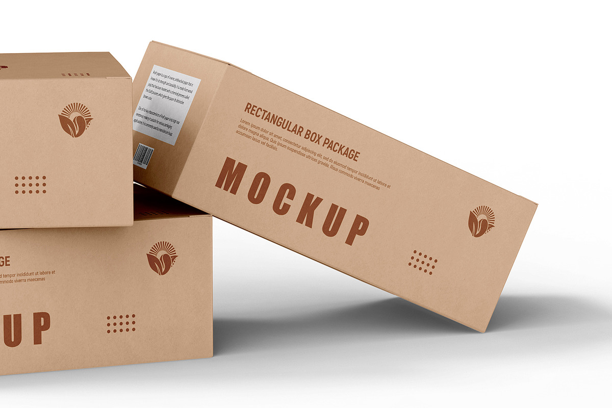 Kraft Cardboard Paper Box Mockup, a Packaging Mockup by Ram Studio LLC (Photo 9 of 18)