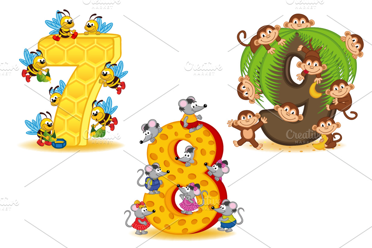 numbers of animals, a Graphic by NataKa