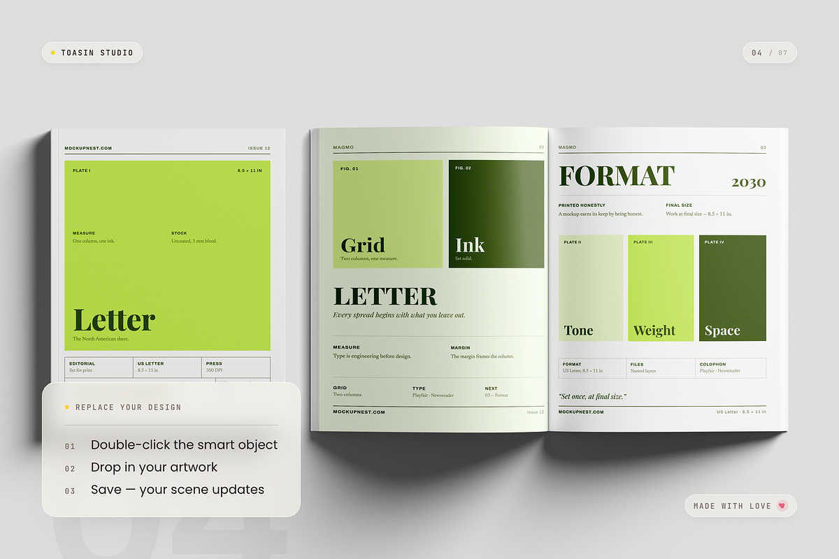US Letter Magazine Mockup, a Books & Magazine Mockup by Toasin Studio (Photo 4 of 7)