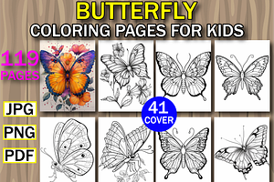 Butterfly Coloring Pages for Kids, an Animal Illustration by Design Home