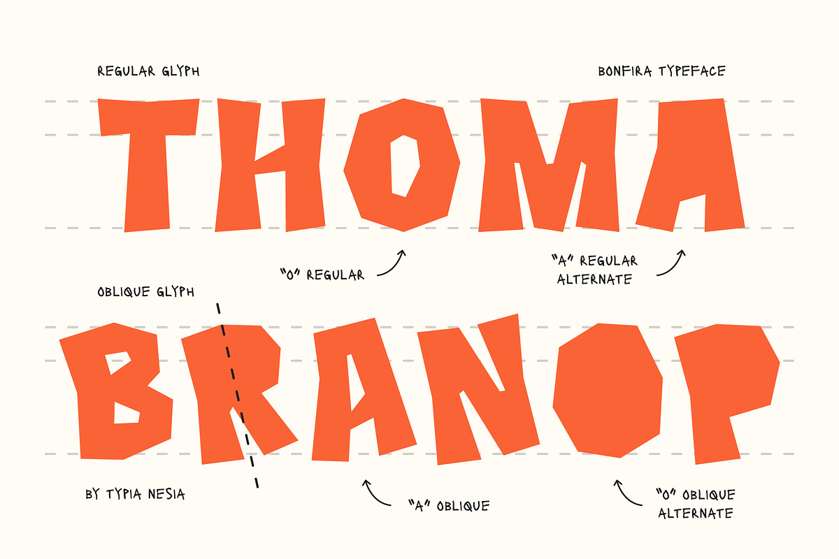 Bonfira - Bold Papercut Craft Font, a Handwritten Font by Typia Nesia (Photo 2 of 10)