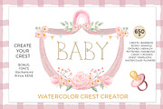 Baby Crest Creator Watercolor, an Illustration by LABFcreations (Thumbnail 14 of 32)