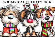 Whimsical fuluffy dog clip art, an Illustration by CreationArt (Thumbnail 1 of 5)