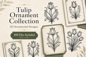 Tulip Ornament Vector Collection