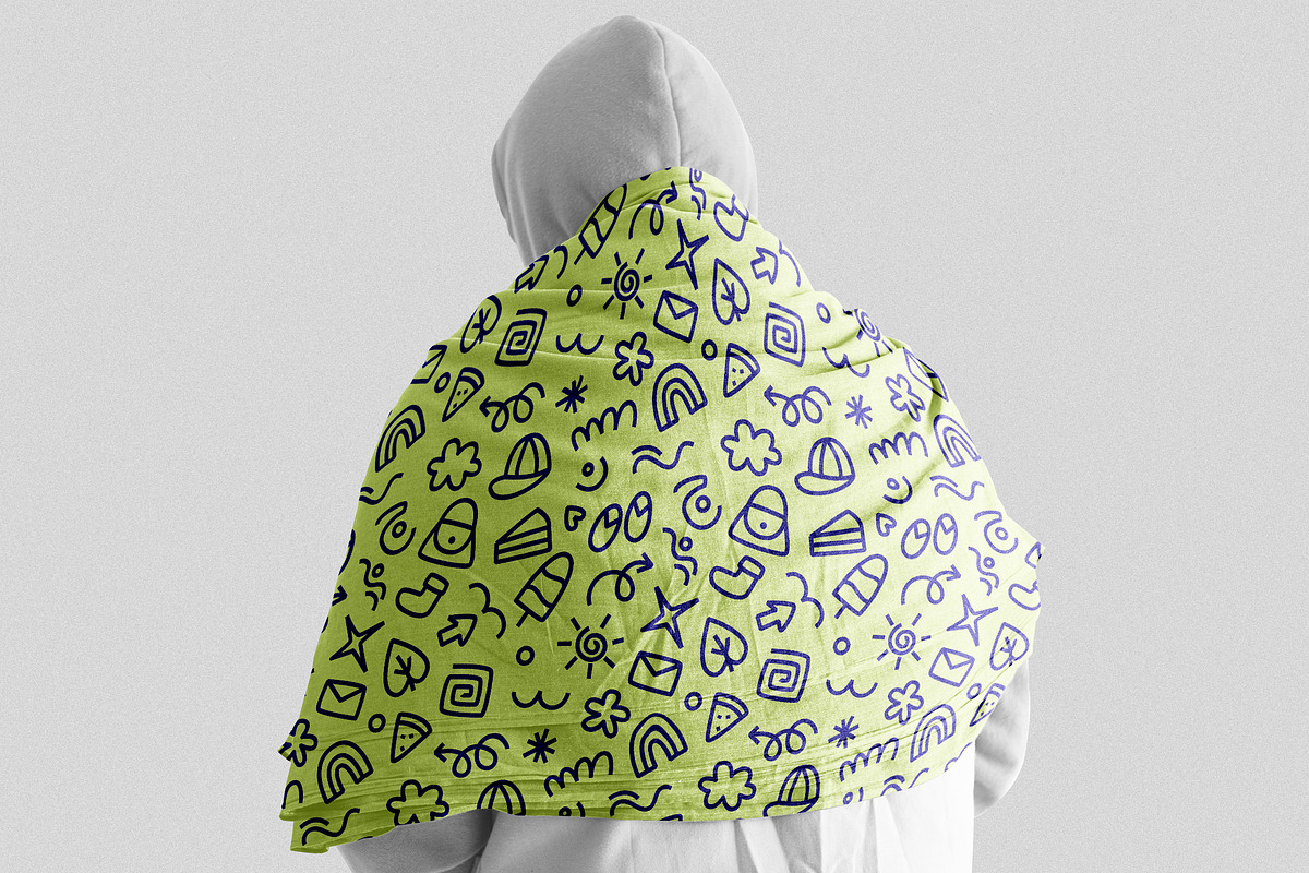 Neon Blue Doodle Pattern, a Pattern Graphic by Neermana (Photo 5 of 5)