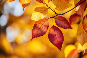Stunning autumn scenery with golden, a Photo by Pavel_design