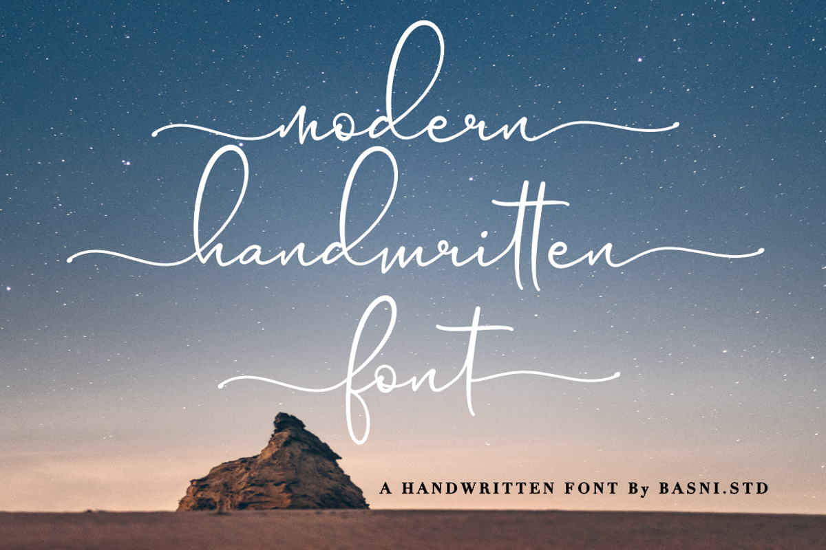 Mallongia a Handwritten Font, a Script Font by Basnistudio (Photo 5 of 8)