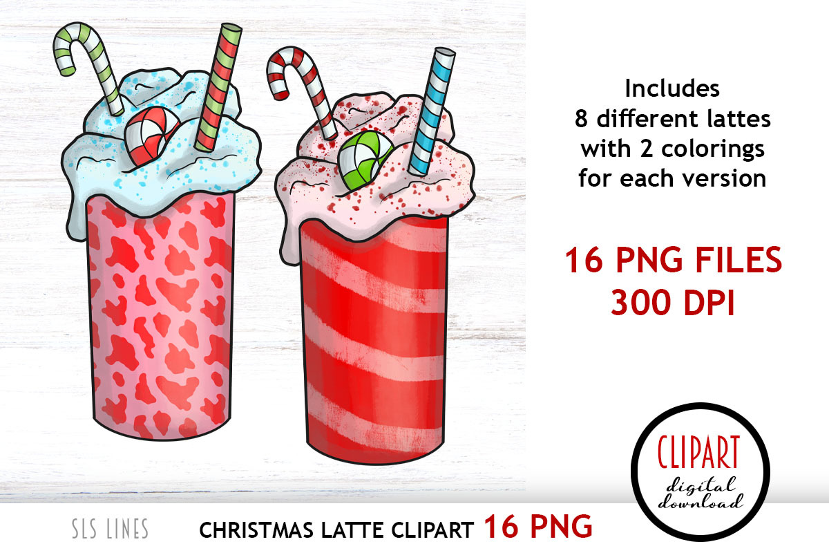 Christmas Latte Clipart - Coffee PNG, a Food Illustration by SLS Lines (Photo 3 of 6)