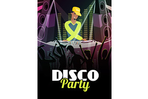 Disco party. music dj playing vinyl, a Sport Illustration by Onyx