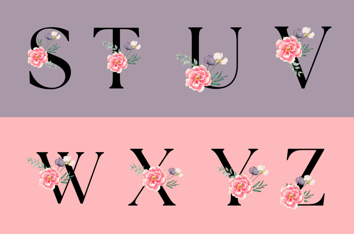 Flower Font, a Design Template by RiyaKhandelwal2 (Photo 5 of 6)