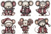 Quirky Christmas Mouse Clipart, an Illustration by Black Bird Studio (Thumbnail 6 of 6)