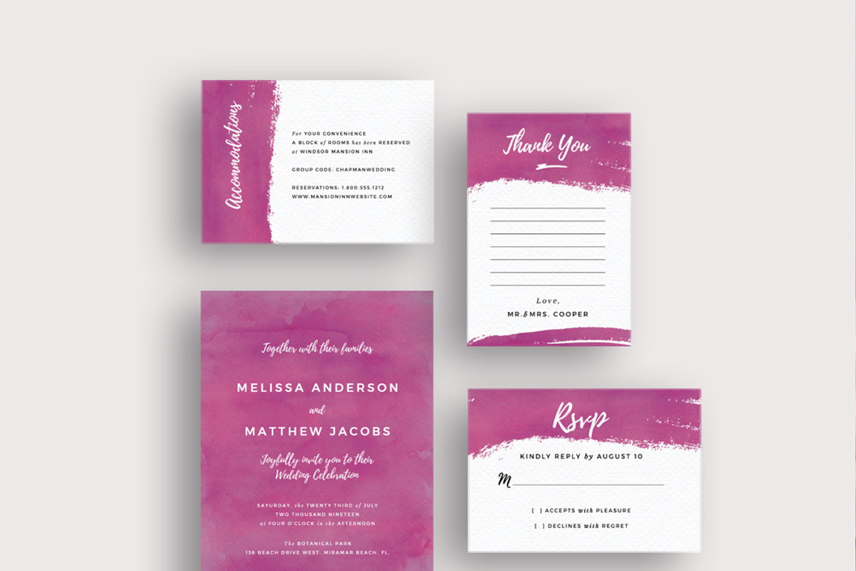 Purple brush watercolor invite, an Invitation Template by Inkpower (Photo 2 of 7)