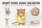 Grumpy School Animal Sublimation, an Illustration by Artnoy (Thumbnail 1 of 8)