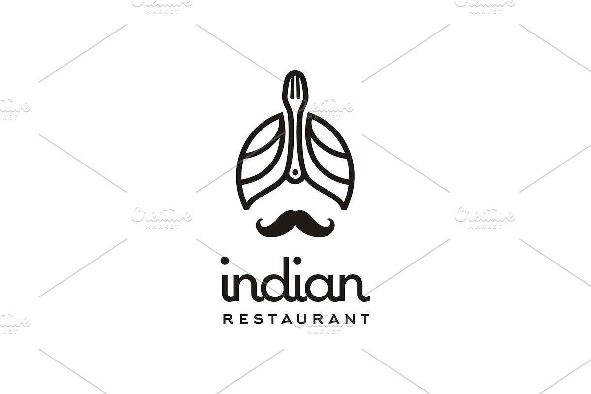 Guru Turban Mustache India Food Logo, a Branding & Logo Template by Enola99d