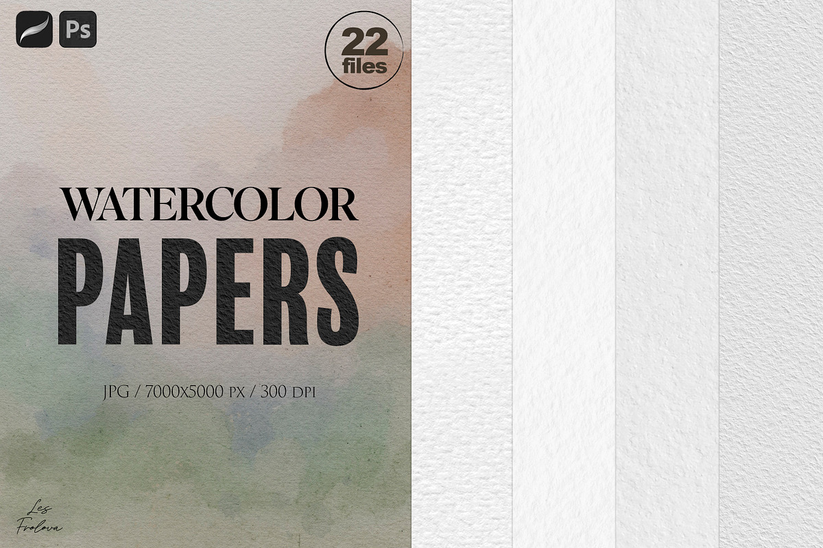 Watercolor Papers Collection, a Texture Graphic by Les Frolova (Photo 1 of 9)