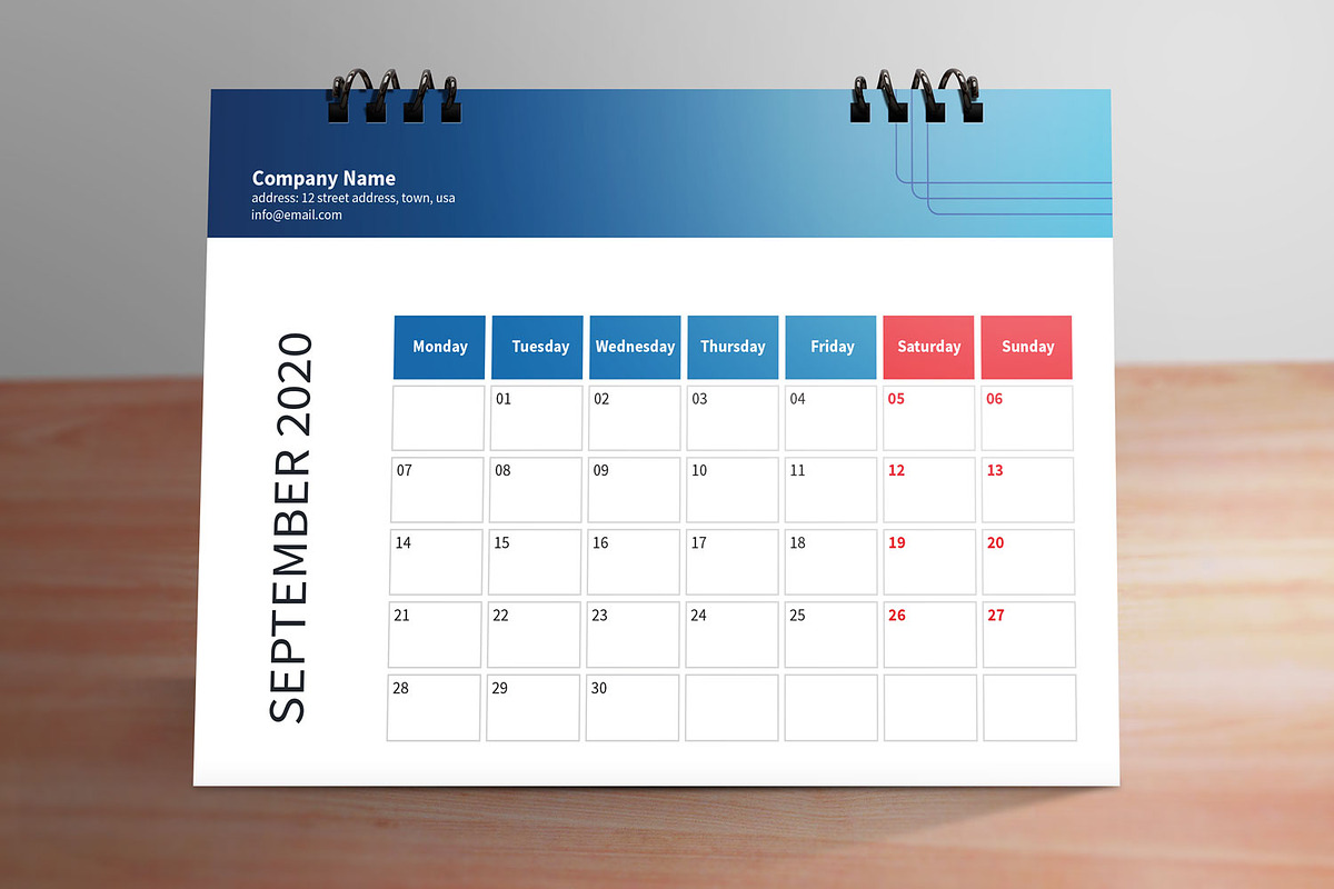 Desk Calendar Template for 2020, a Stationery Template by graphicbox (Photo 5 of 5)