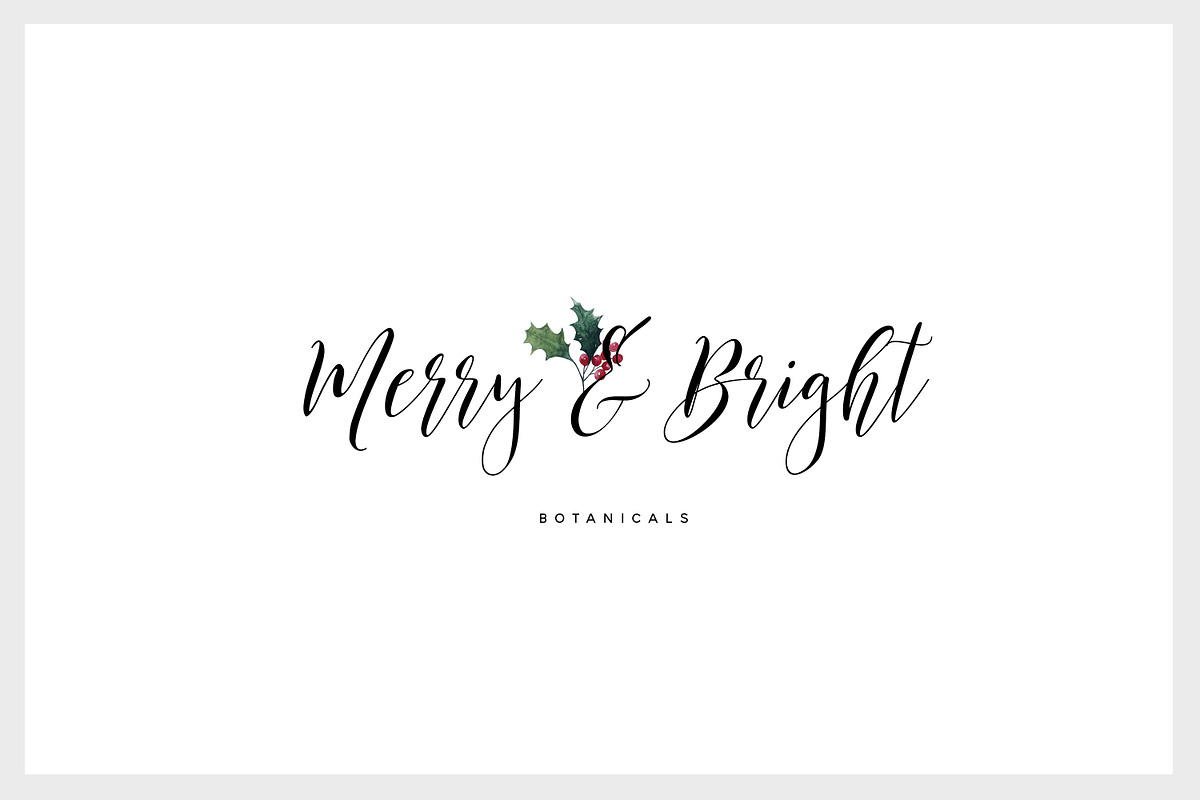 Merry & Bright Watercolor Botanicals, an Illustration by studioequinox (Photo 2 of 10)