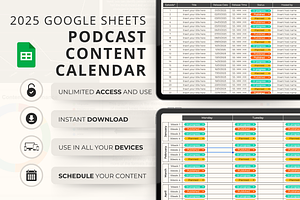Google Sheet Podcast Content Planner