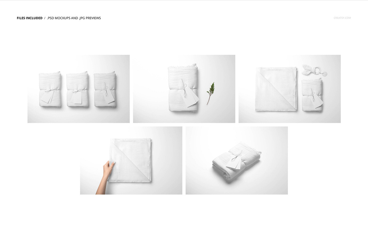 Muslin Swaddle Blanket Mockup Set, a Product Mockup by creatsy5 (Photo 2 of 11)