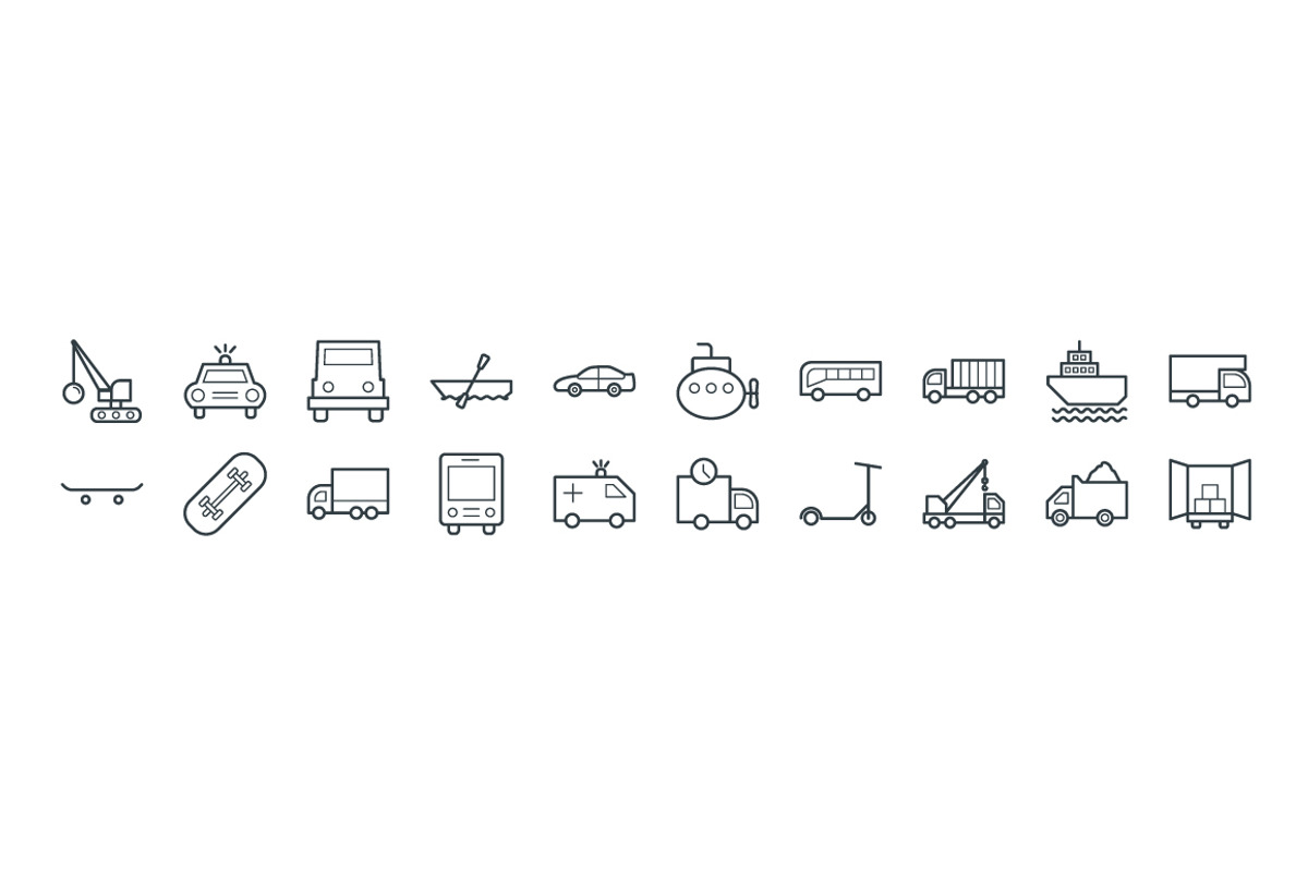 75+ Transport Vector Icons, an Outline Icon by Vectors Market (Photo 3 of 3)