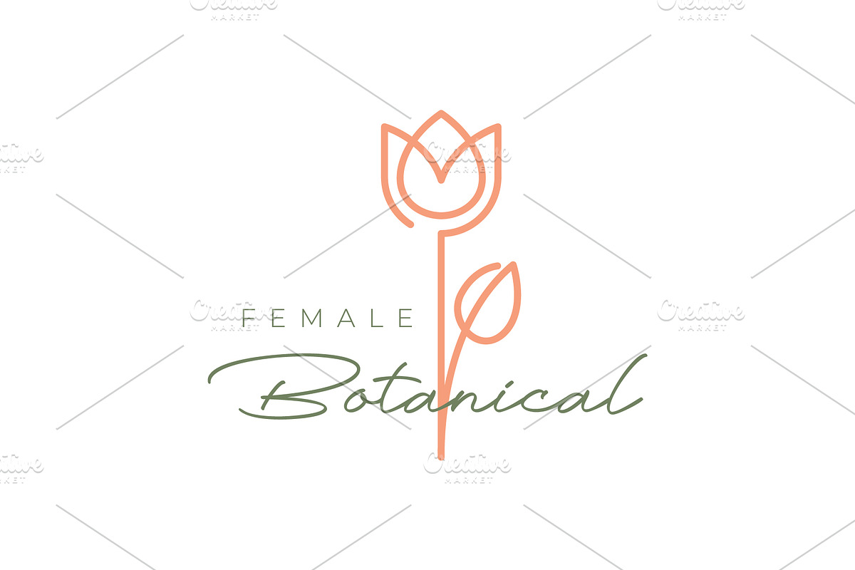 rose flower plant feminine logo, a Branding & Logo Template by devastd