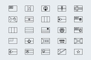 Simplified outline world flags, an Outline Icon by Xinh Studio (Thumbnail 2 of 4)