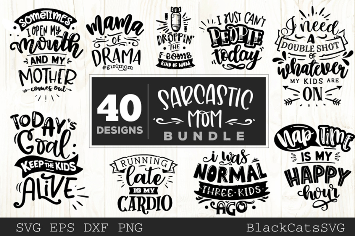 Funny mom SVG bundle 40 designs, an Illustration by BlackCatsMedia (Photo 2 of 5)