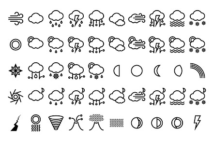 Outline Weather Icon Set