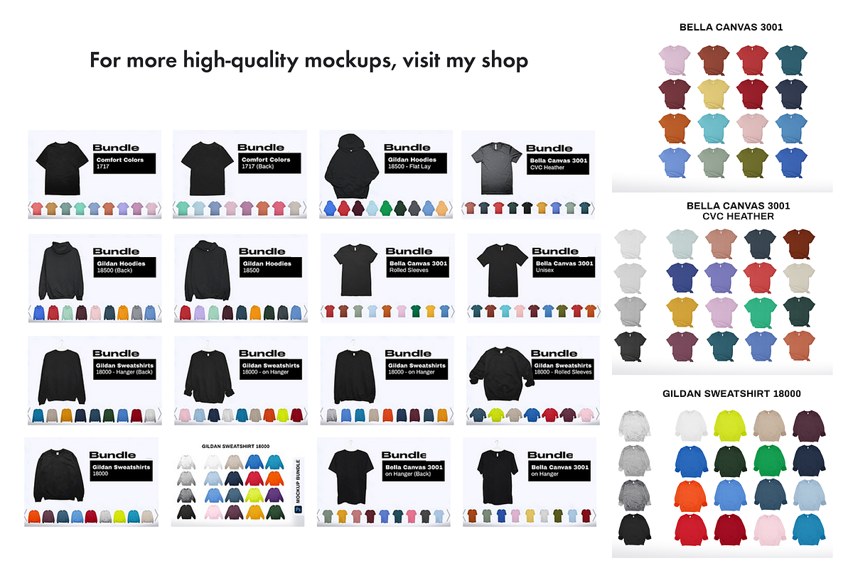 Size Color Chart Gildan Crewneck, a Shirt Mockup by creativsupply (Photo 4 of 4)