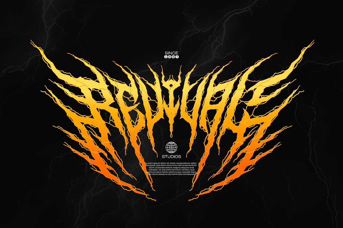 Megavolts | Black Metal Font, a Blackletter Font by Denustudios (Photo 5 of 12)