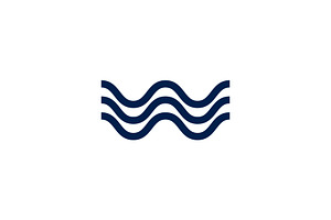 Letter W Wave Logo
