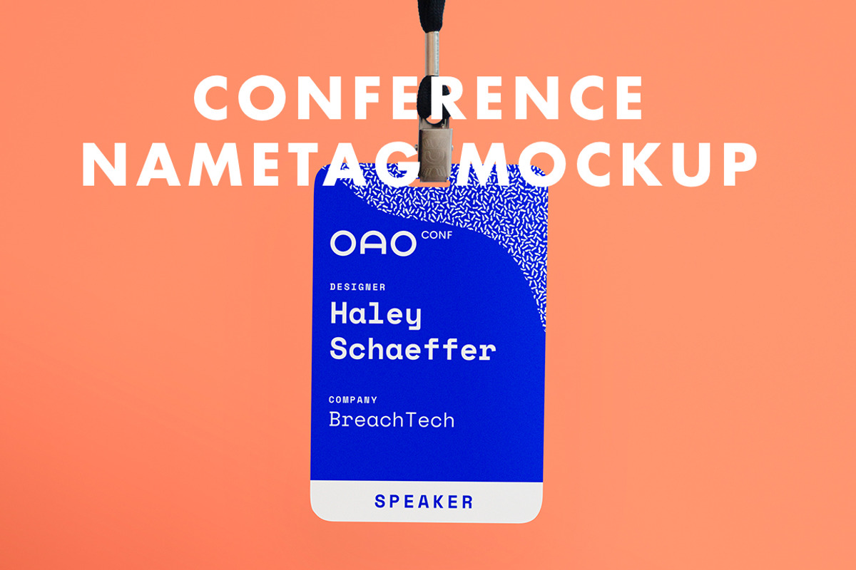Conference Name Tag Mockup, a Product Mockup by Jacob Waites (Photo 1 of 8)