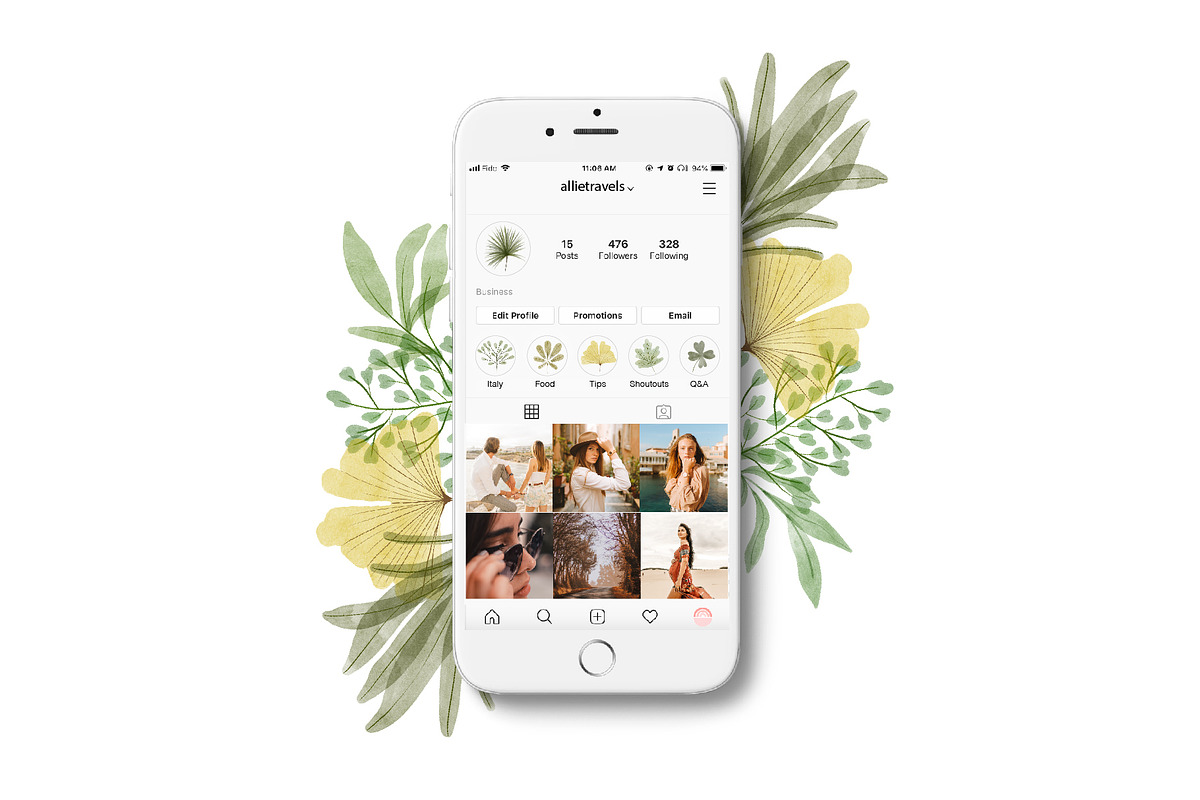 Watercolor Instagram Highlight Icons, a Work Illustration by beatriceviyiwi (Photo 2 of 3)