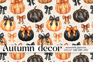 Fall Pumpkins Seamless Pattern