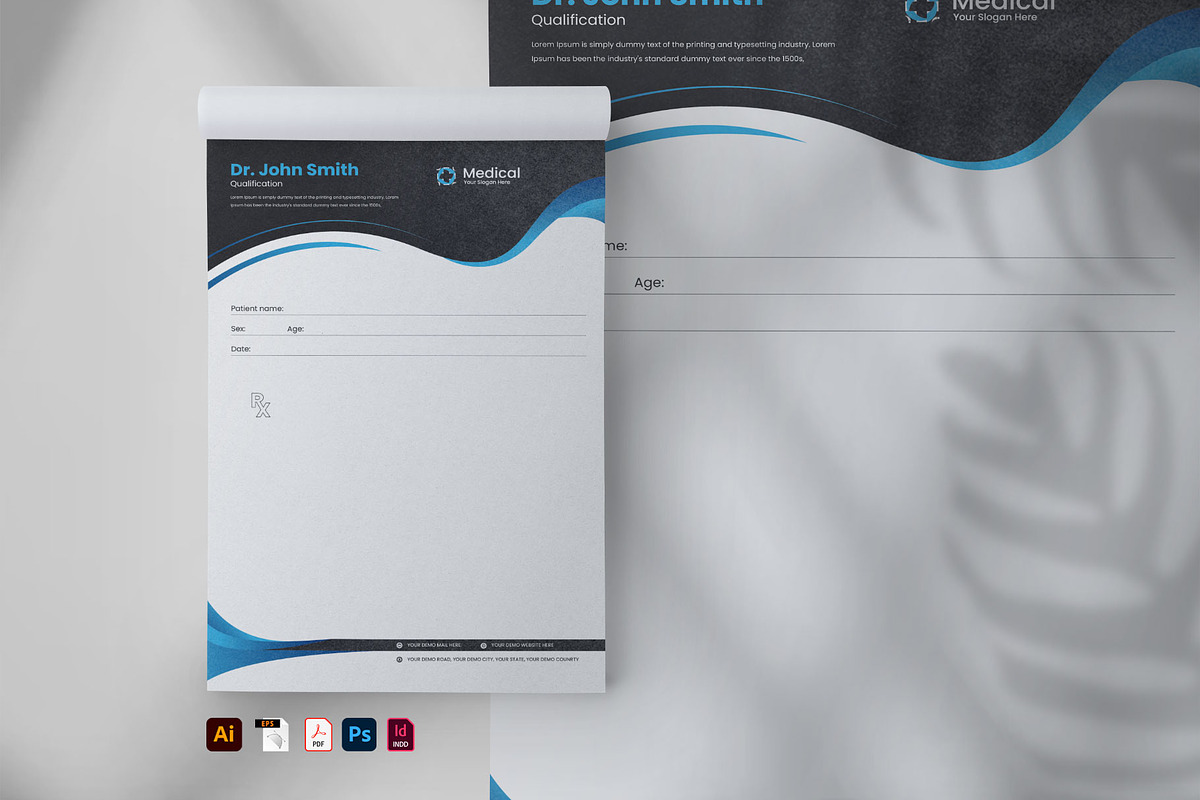 Doctor prescription pad design, a Stationery Template by Tanmoy Topu (Photo 2 of 2)