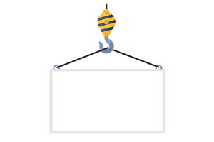Construction crane hook with large, an Illustration by Vectorbuum