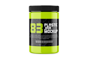 Plastic Protein Jar Mockup