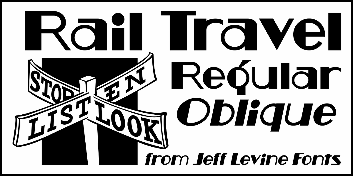 Rail Travel JNL, a Font by Jeff Levine Fonts (Photo 1 of 5)