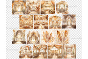 Boho Wedding Scenes Clipart, a Decorative Illustration by GlamArtZhanna (Thumbnail 5 of 5)