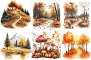 Watercolor Fall Scenery Clipart, a Seasonal Illustration by Designworld (Thumbnail 2 of 6)