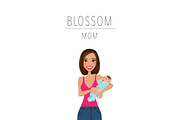 Mom & Baby Portrait Clip Art, a Person Illustration by Lauren Lesley Studio (Thumbnail 4 of 33)