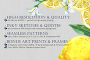 Amalfi Lemon Watercolor & Ink Kit, an Object Illustration by FineArt (Thumbnail 10 of 10)