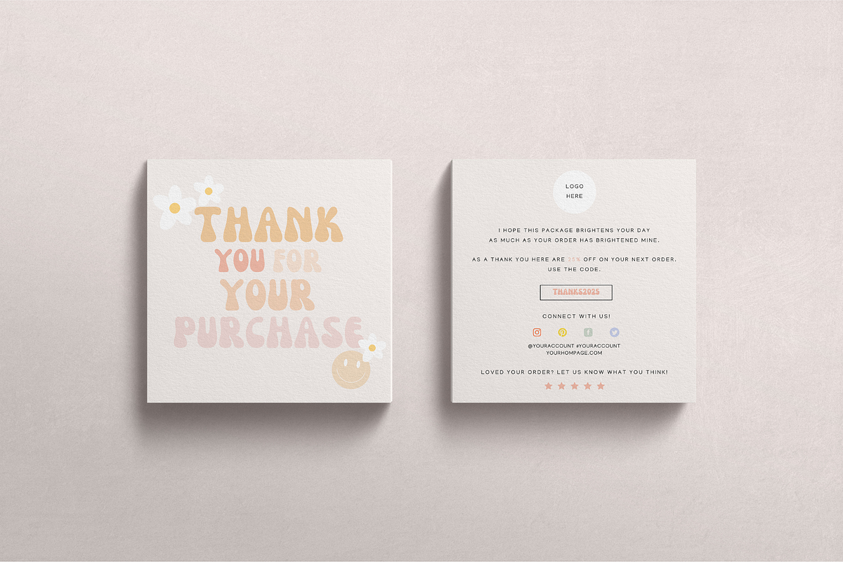 Retro Thank you card Canva template, a Flyer Template by Hellohastore (Photo 7 of 11)