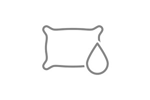 Pillow with drop line icon. Plump, an Object Illustration by GraphiShop