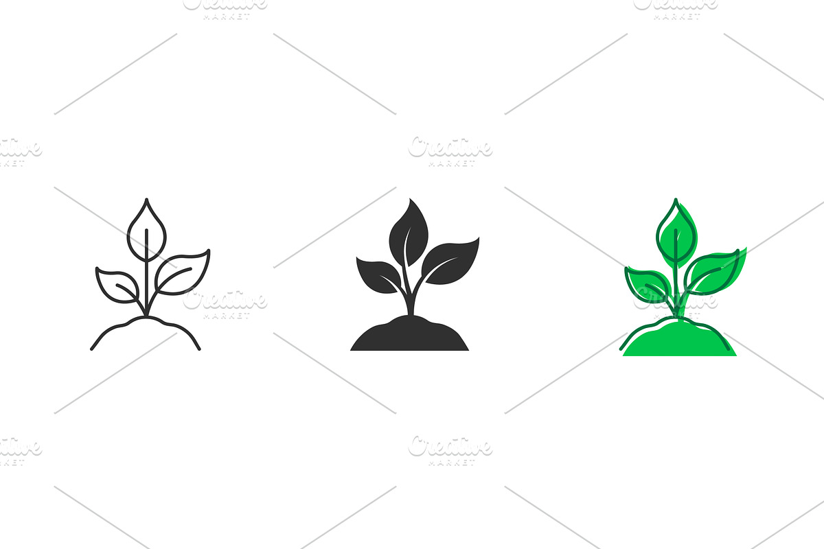 Eco Plant Growth Icons, an Object Illustration by Gentle Studio