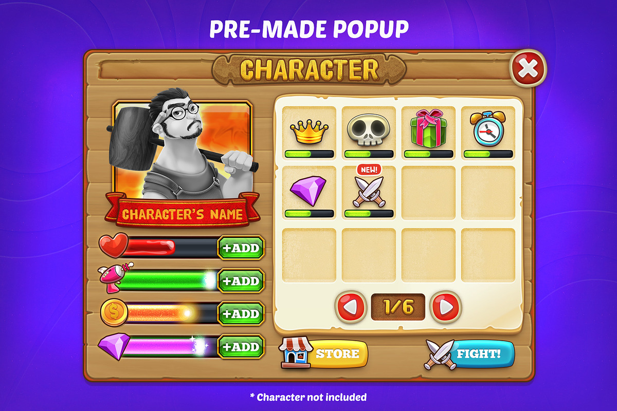 DINGDONG - Game GUI Pack, a Templates & Theme by Weirdsgn Store (Photo 10 of 11)