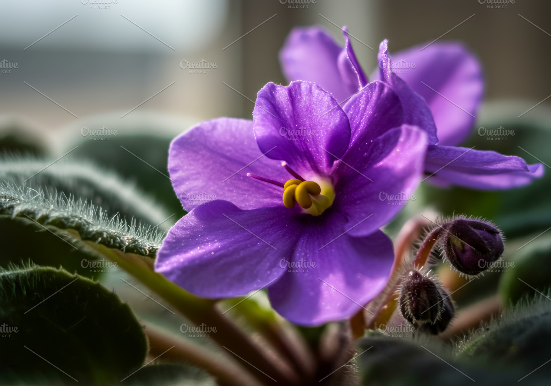 Close-up of a purple violet flower w, a Nature Photo by professorinc