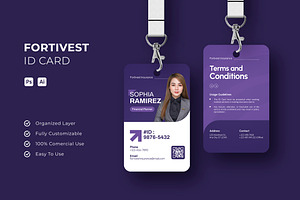 Fortivest Insurance - ID Card, a Card Template by Esensifiksi.studio