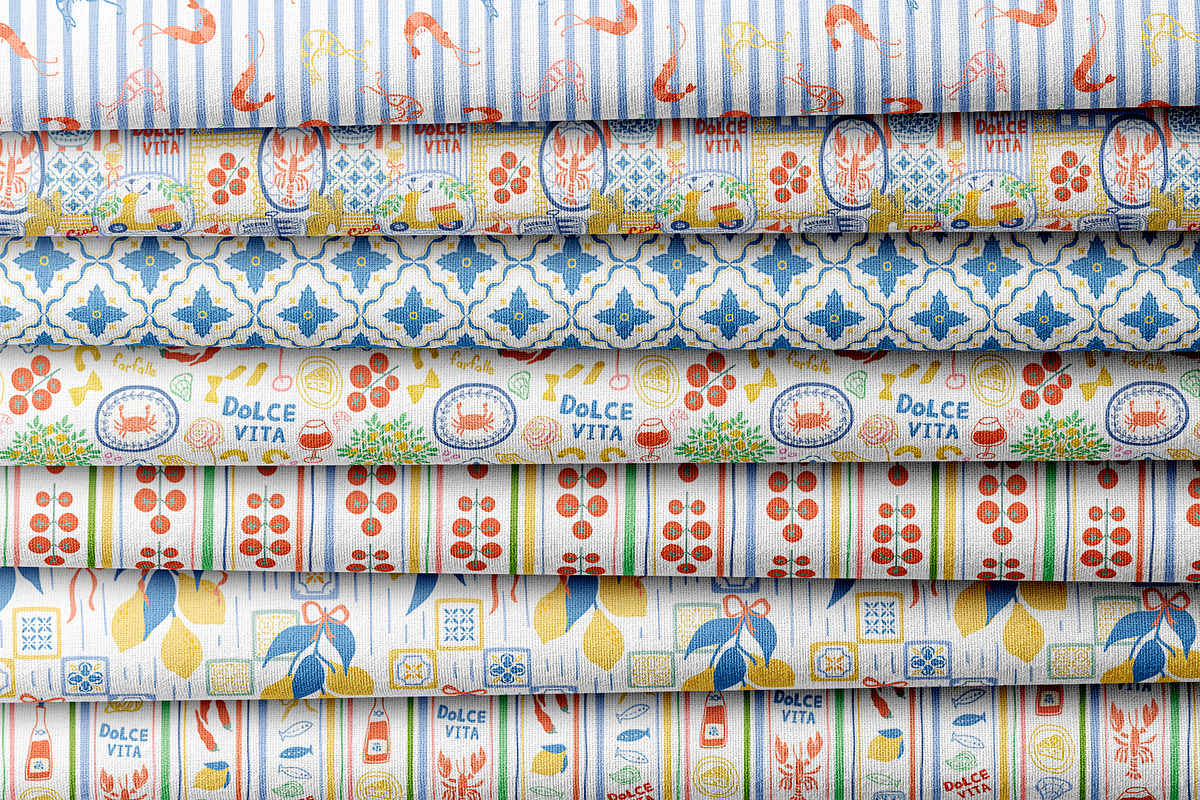 Italian summer - Dolce Vita pattern, a Pattern Graphic by Tani Kuzminka (Photo 2 of 29)